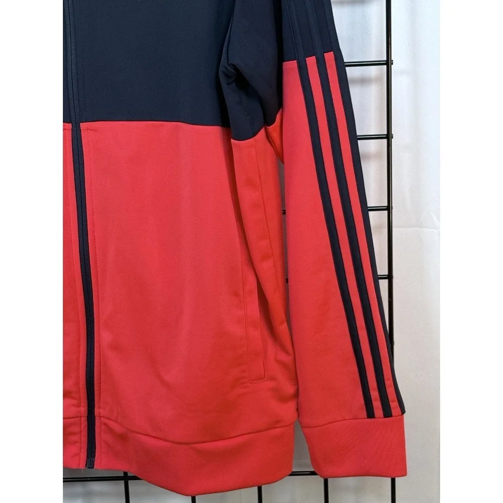Adidas Essentials Jacket Mens L Blue Orange Colorblock Tricot‎ Track  Athleisure